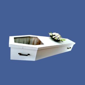 WHITE WOODEN COFFIN PREMIUM